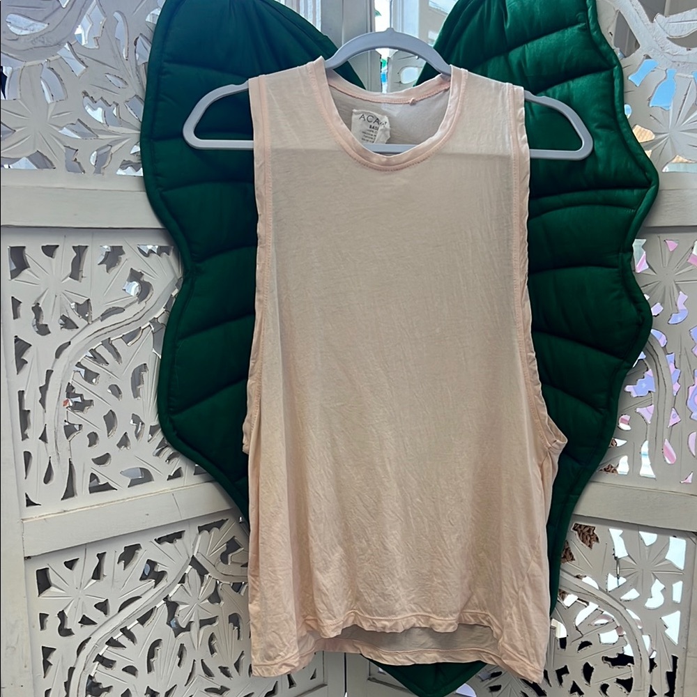 Acacia basics light peach color cover up / work out tank. Size S.
